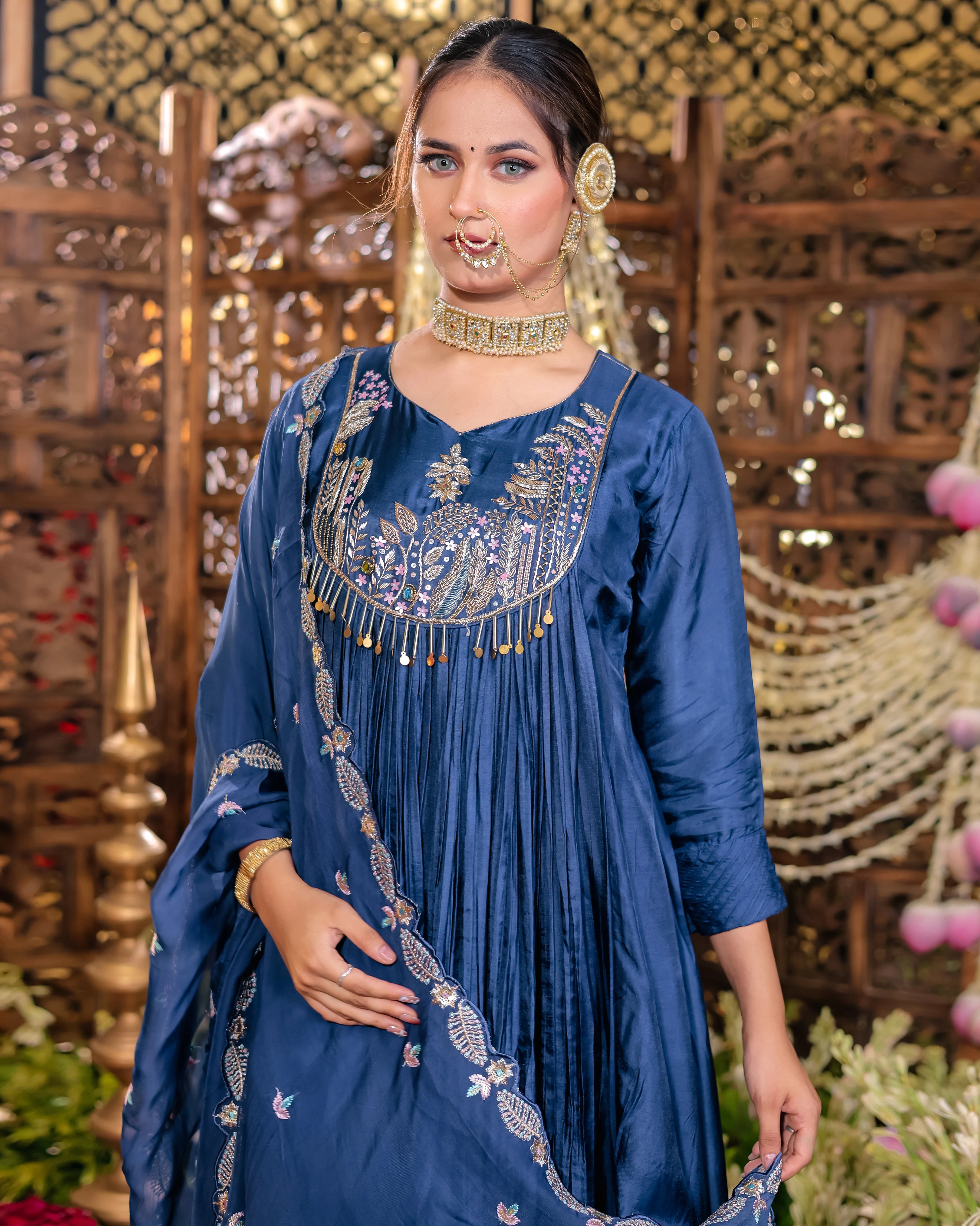 Royal look Anarkali Palazzo Set