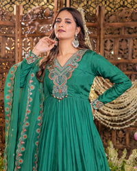 Emerald Green Royal Anarkali gown