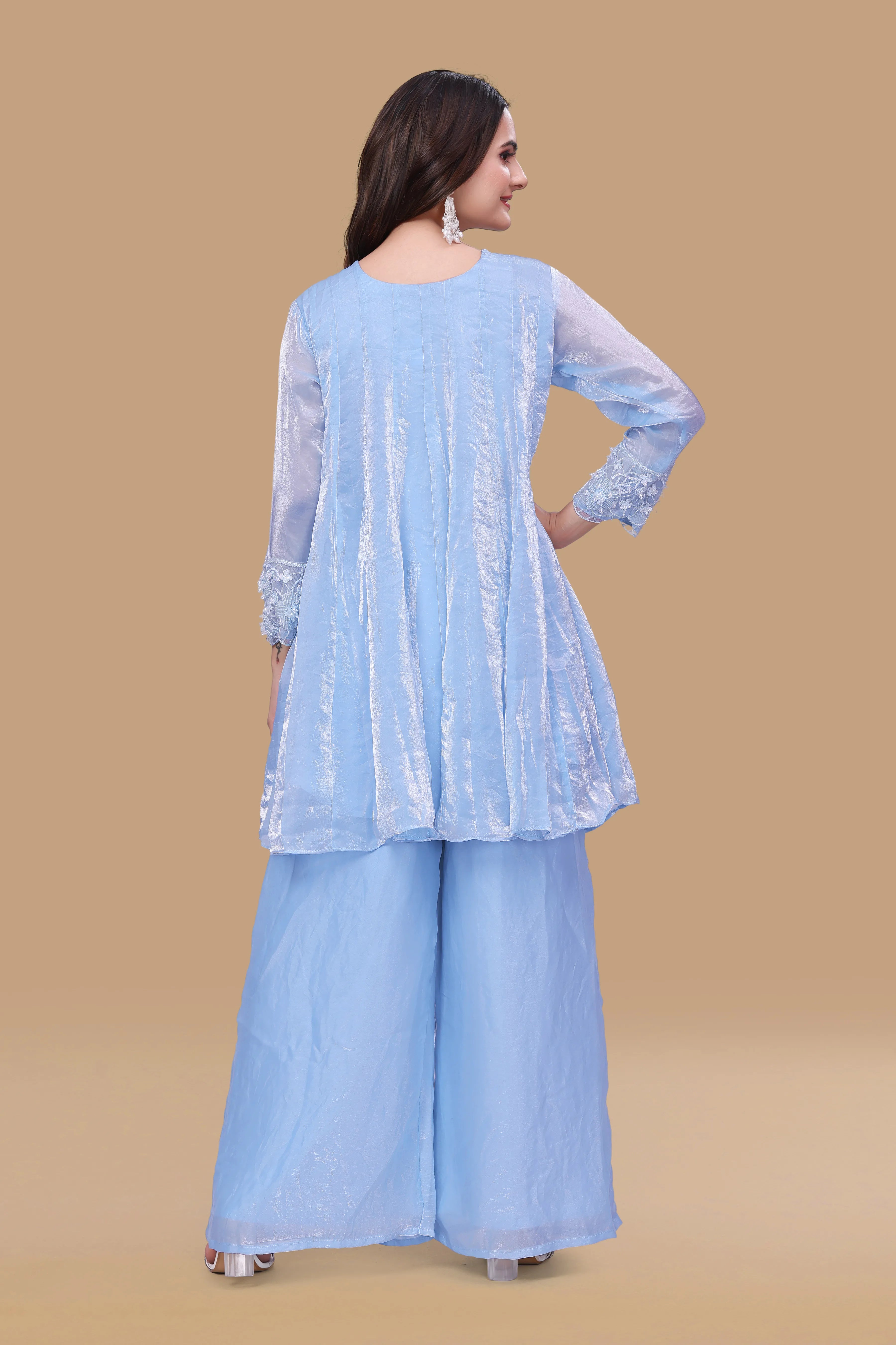 Elegant Semi-Formal Ethnic Suit | Embroidered Set