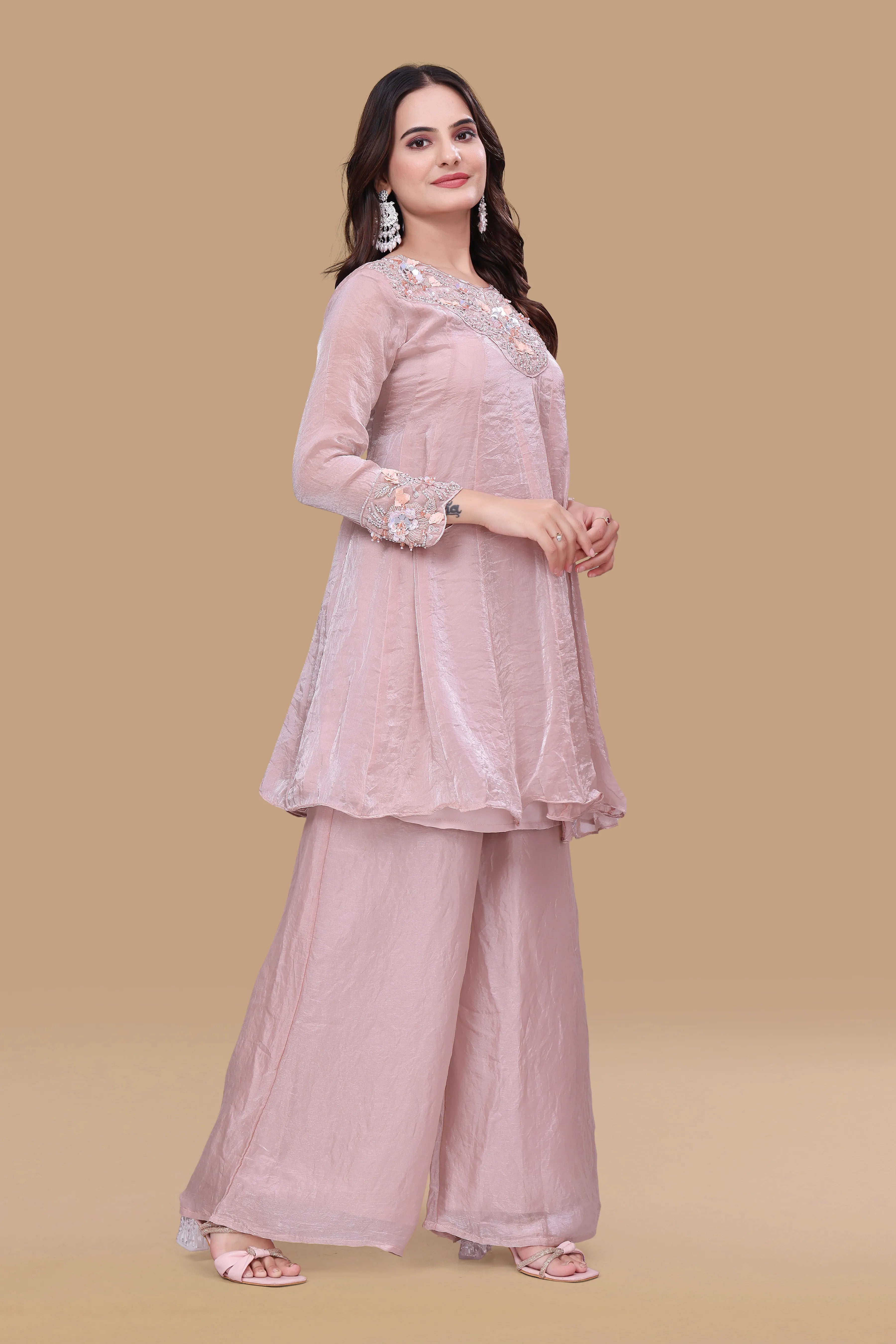 Elegant Semi-Formal Ethnic Suit | Embroidered Set