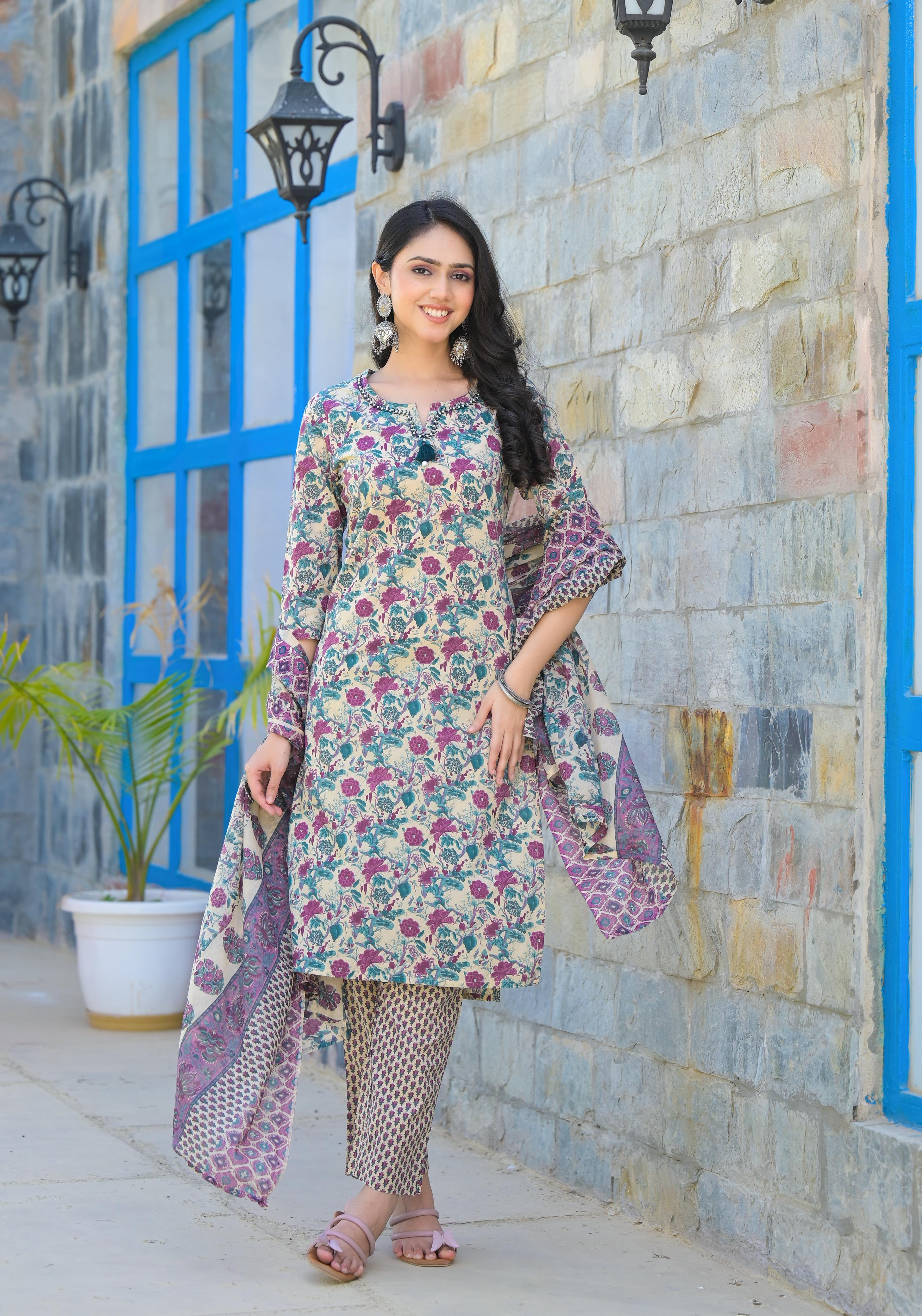 FLORAL PRINTED 3 PIECE PANT PAIR