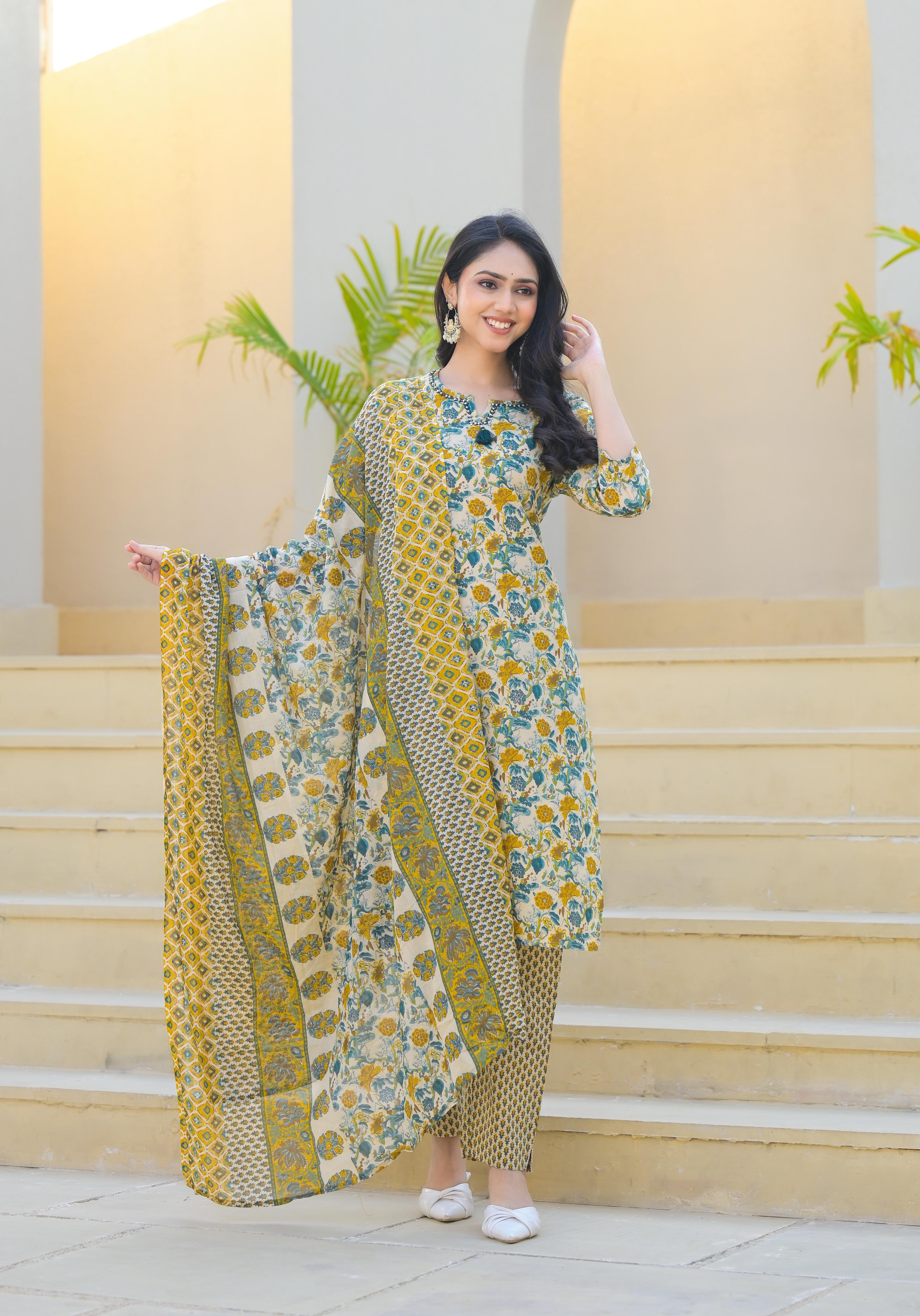 FLORAL PRINTED 3 PIECE PANT PAIR