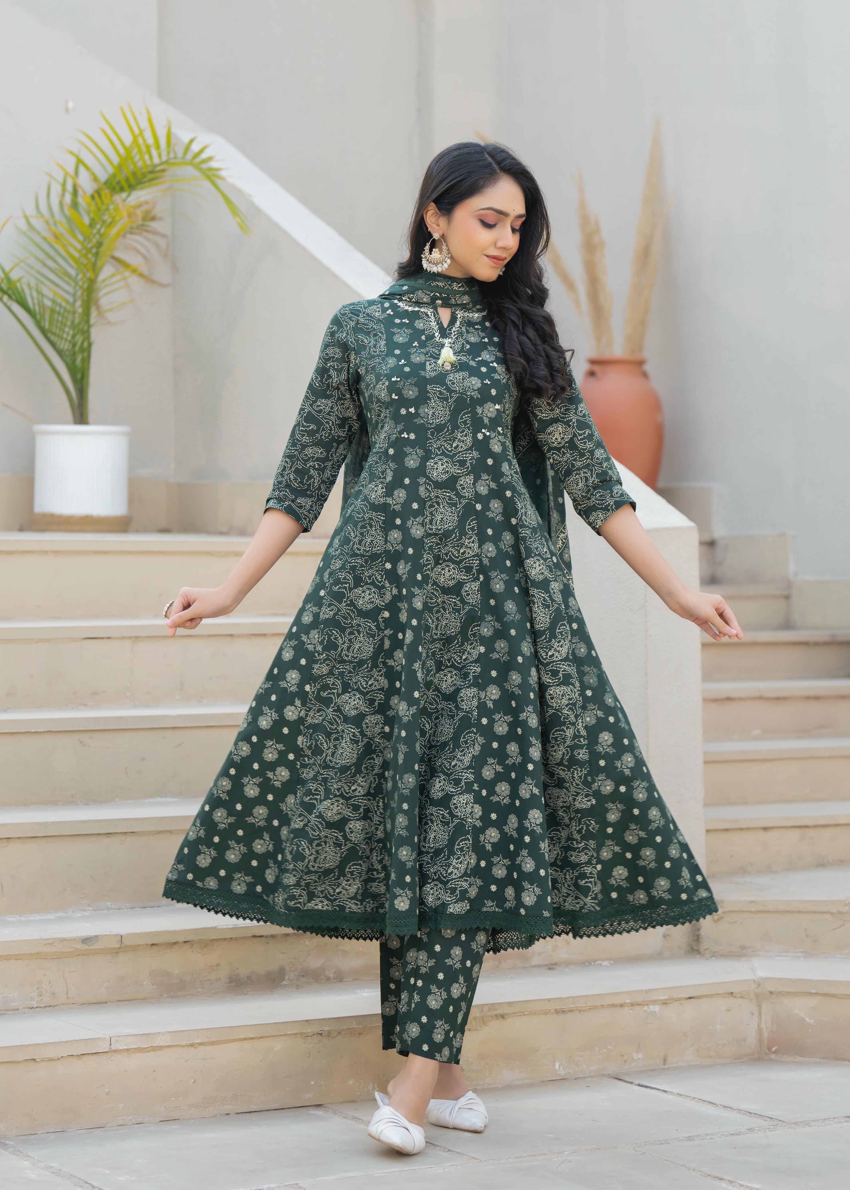 FLORAL ANARKALI DUPATTA PAIR
