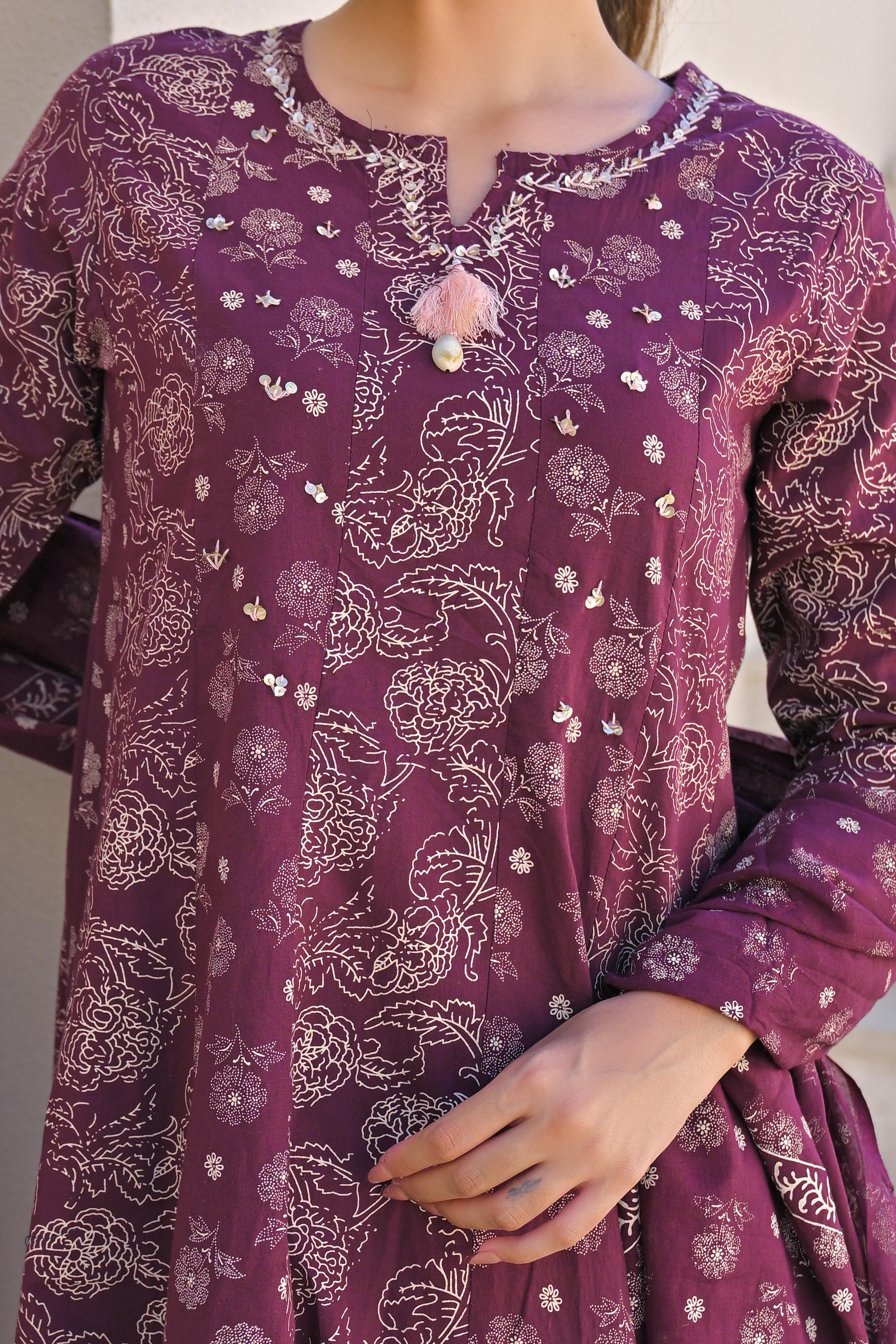 FLORAL ANARKALI DUPATTA PAIR
