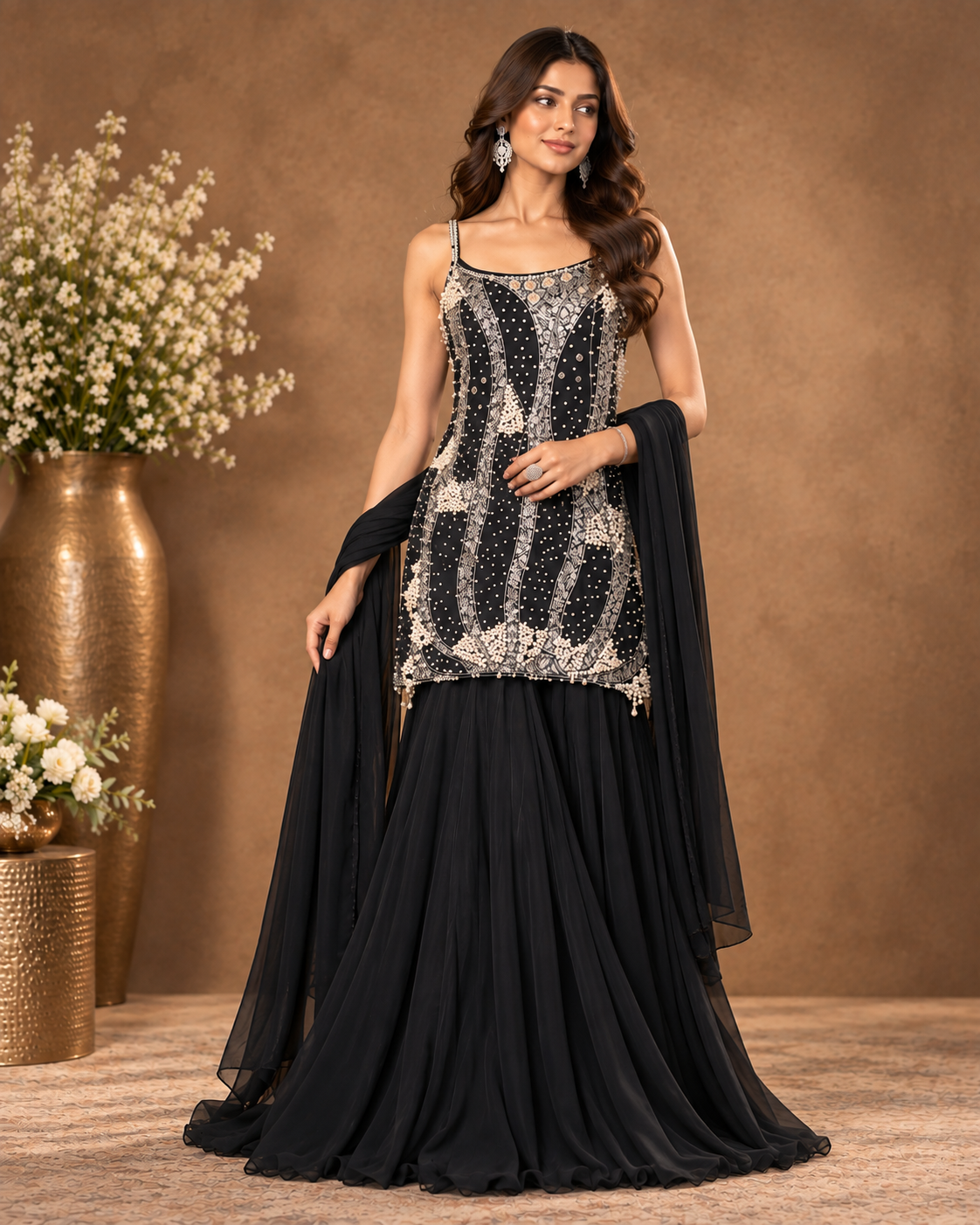 Black Embellished Designer Lehenga Set