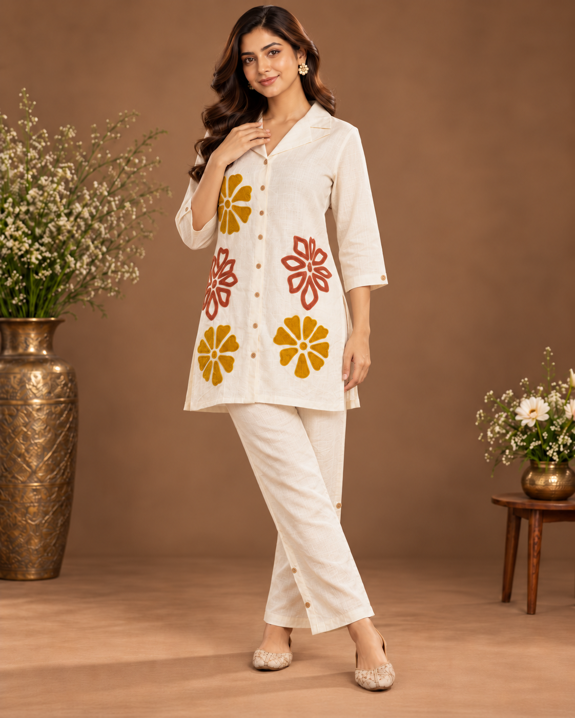 Ivory Floral Printed Co-Ord Set