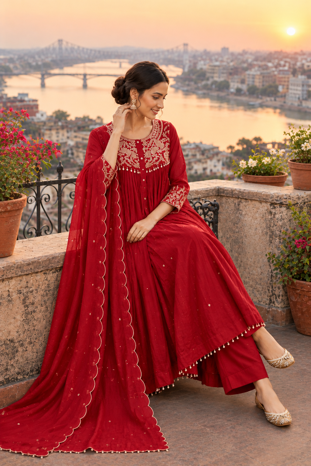 Elegant Embroidered Anarkali Suit with Dupatta