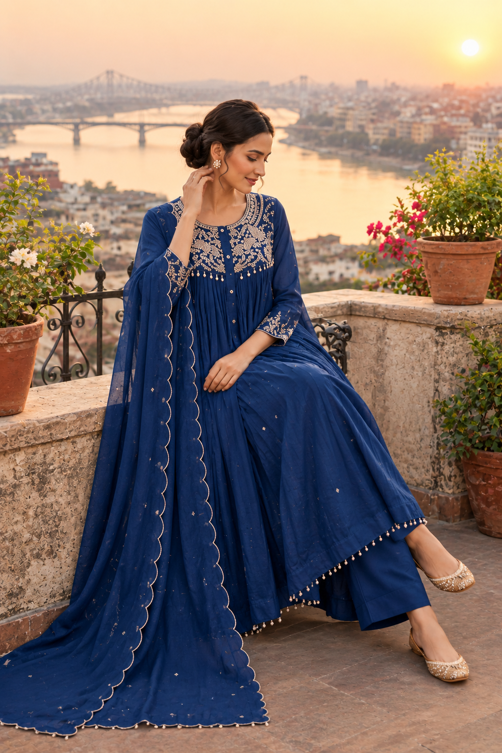 Elegant Embroidered Anarkali Suit with Dupatta