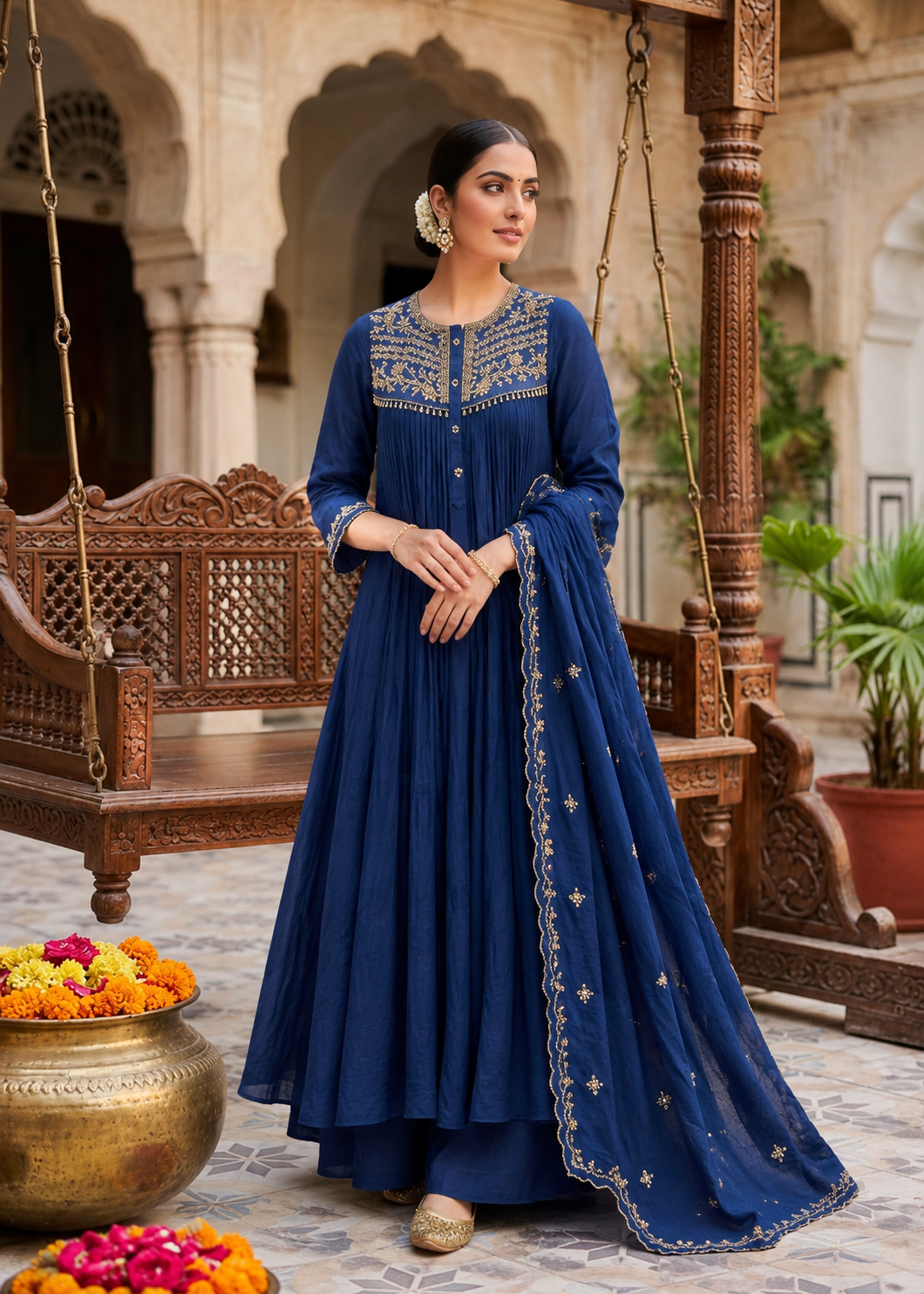 Elegant Embroidered Anarkali Suit with Dupatta