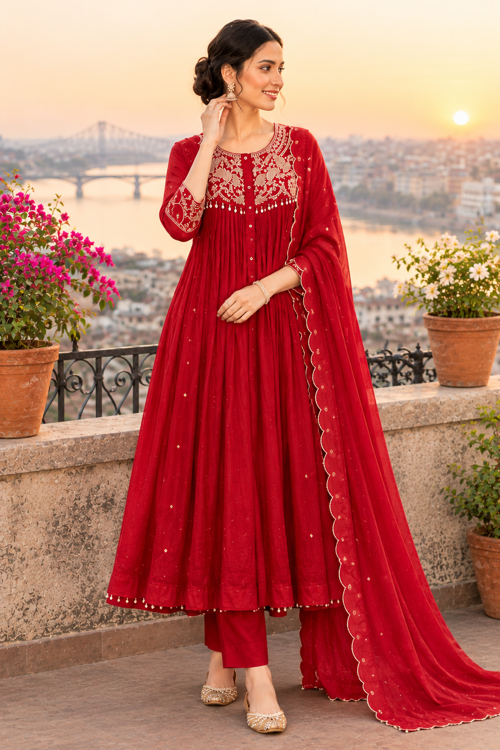 Elegant Embroidered Anarkali Suit with Dupatta
