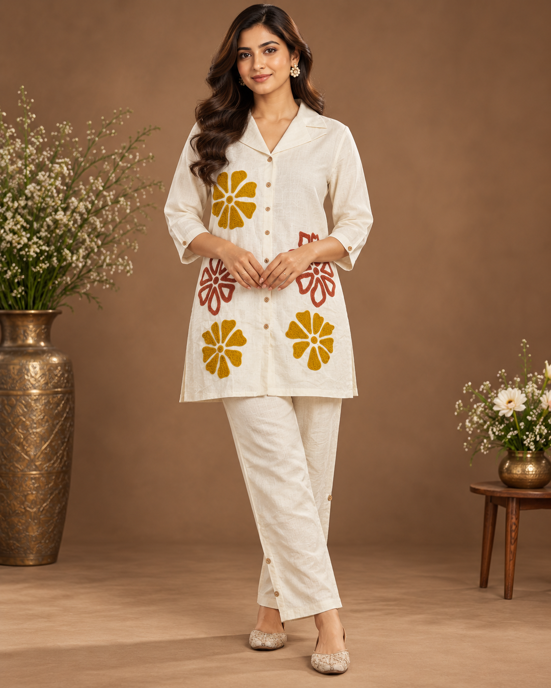Ivory Floral Printed Co-Ord Set