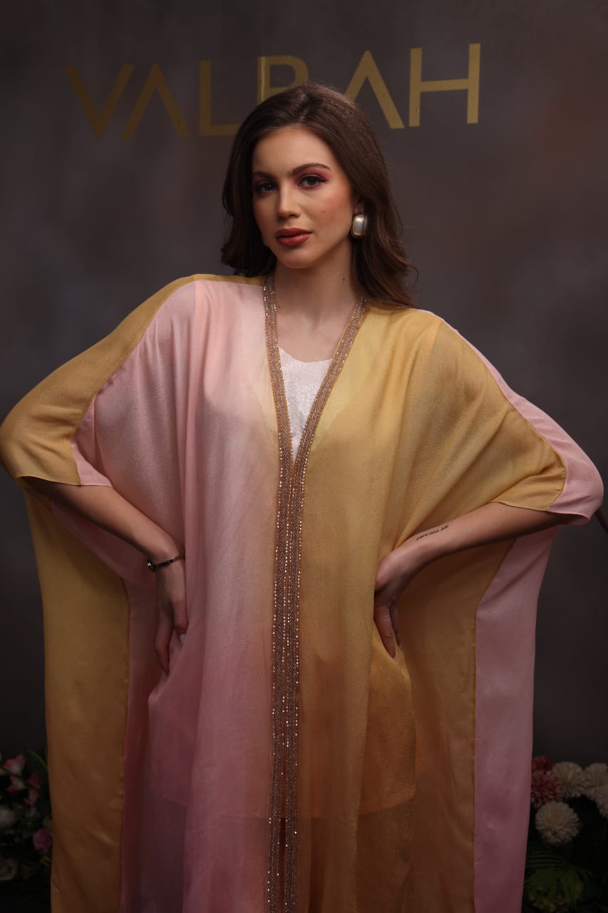 Ombre kaftan dress, crafted from premium lightweight fabric