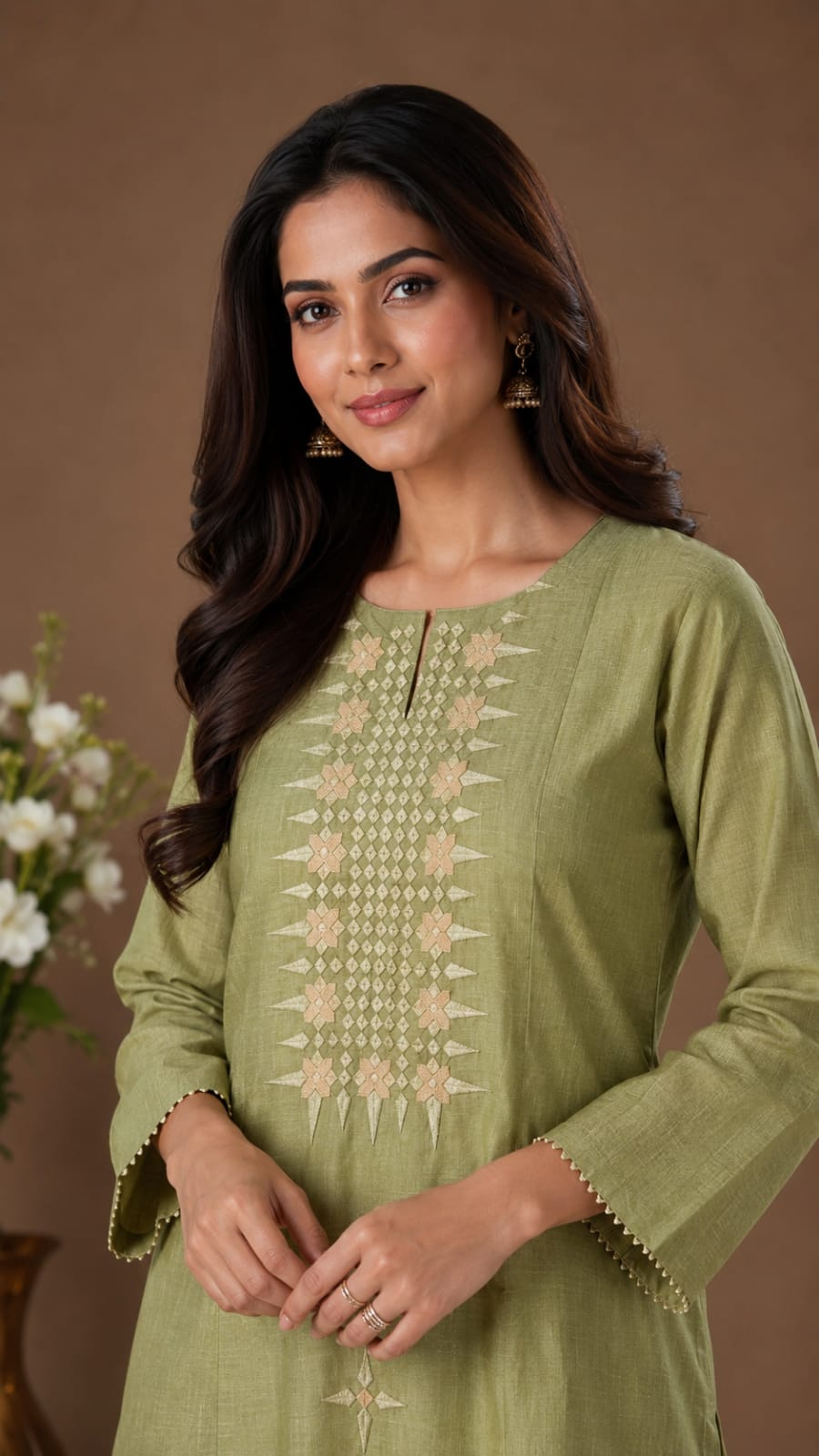 Embroidered Straight Kurta Set with Dupatta