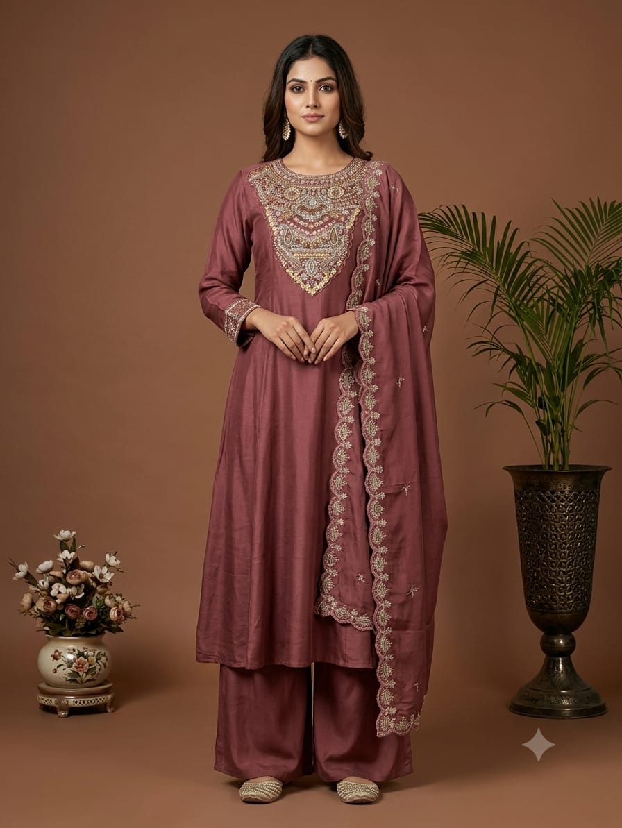 Elegant Green Embroidered Kurta Pant Dupatta Set