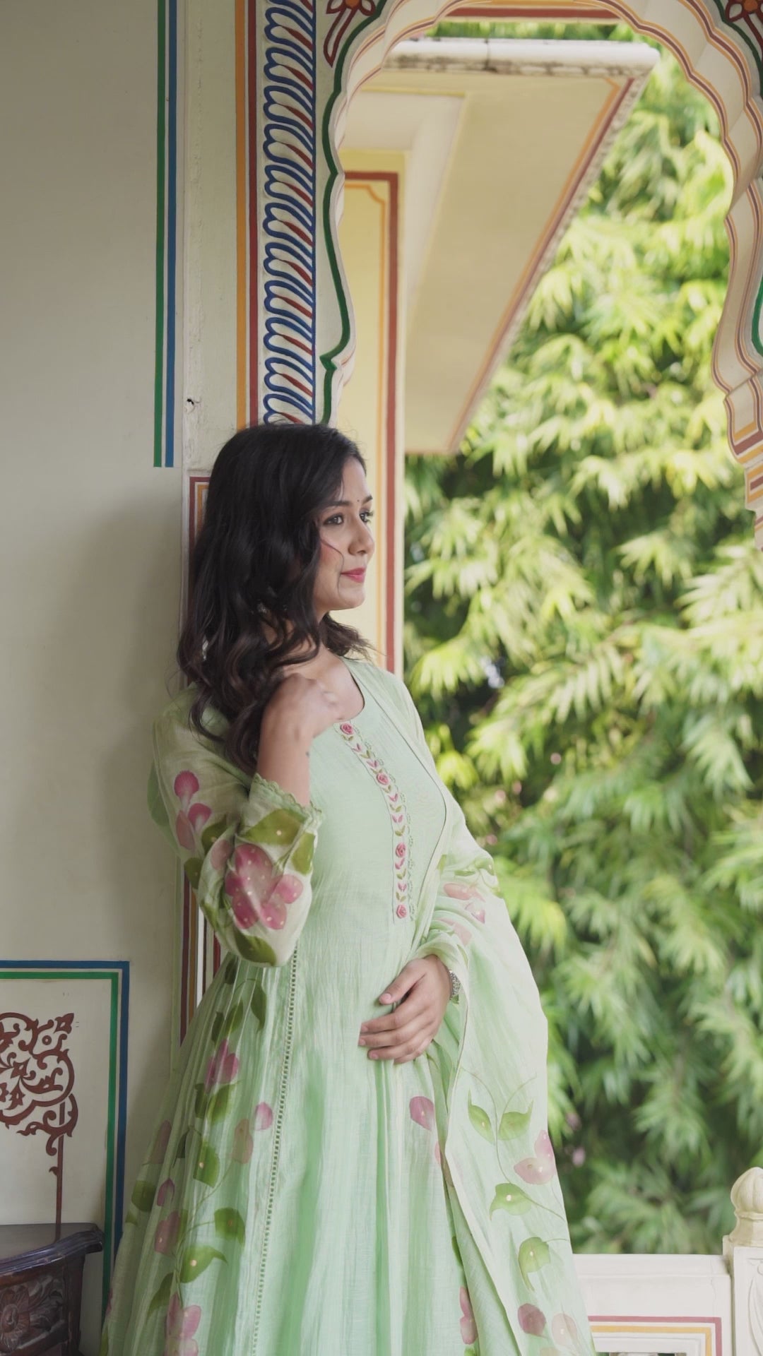 ANARKALI STYLE KURTI WITH MATCHING PANT AND DUPATTA